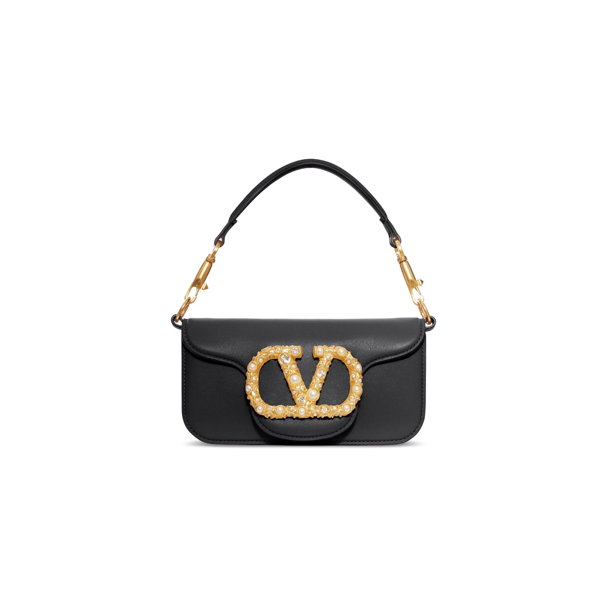 VALENTINO LOCÒ SMALL SHOULDER BAG IN BLACK WB0K53CXABBK (19*10.5*5cm)